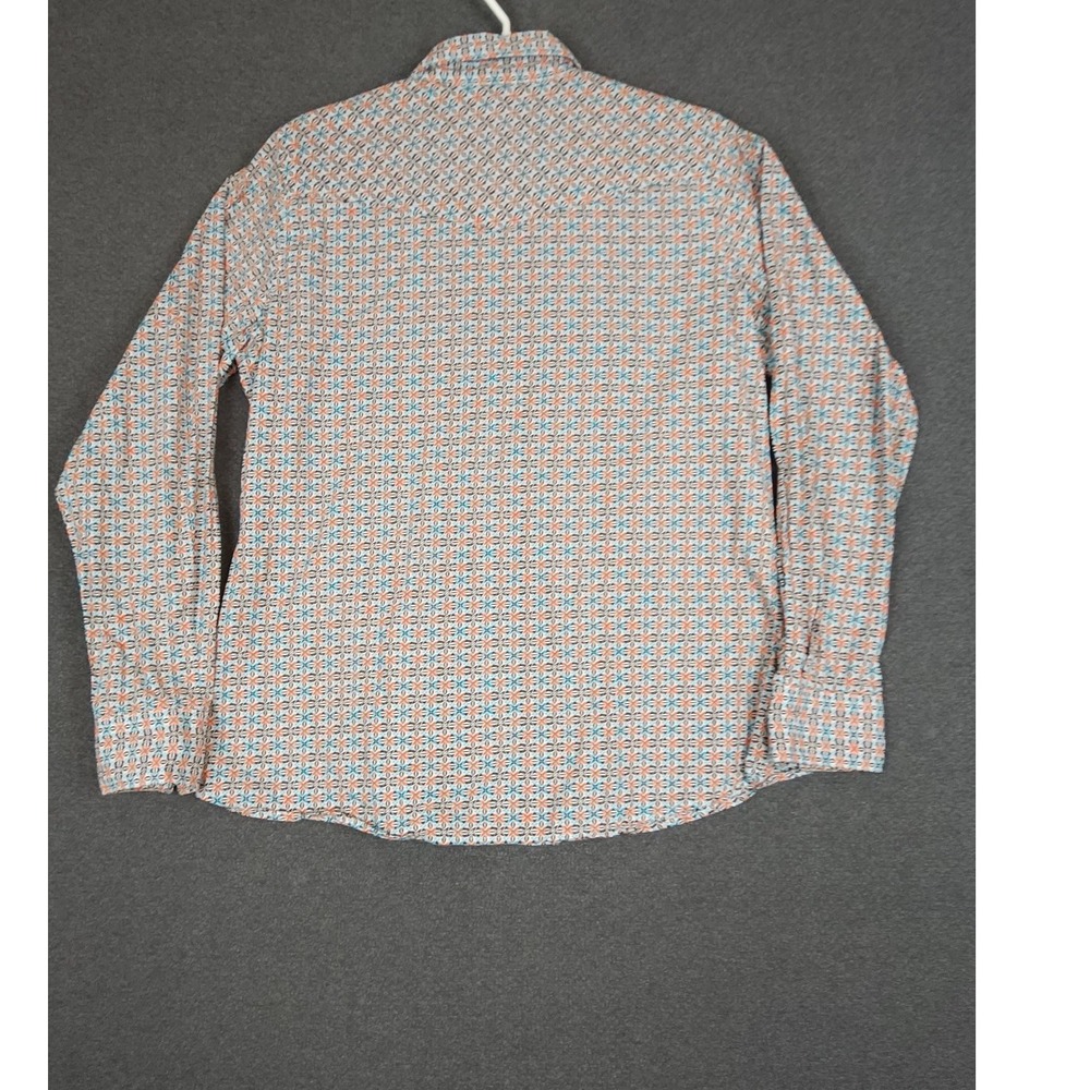 Cinch Womens XL Western Shirt Orange Blue Geometric‎ Print Long Sleeve - Picture 5 of 9